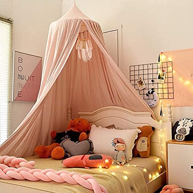 OEM Μεγάλη Πριγκιπική Βαμβακερή Κουνουπιέρα 240cm Για Παιδικό Δωμάτιο Ροζ