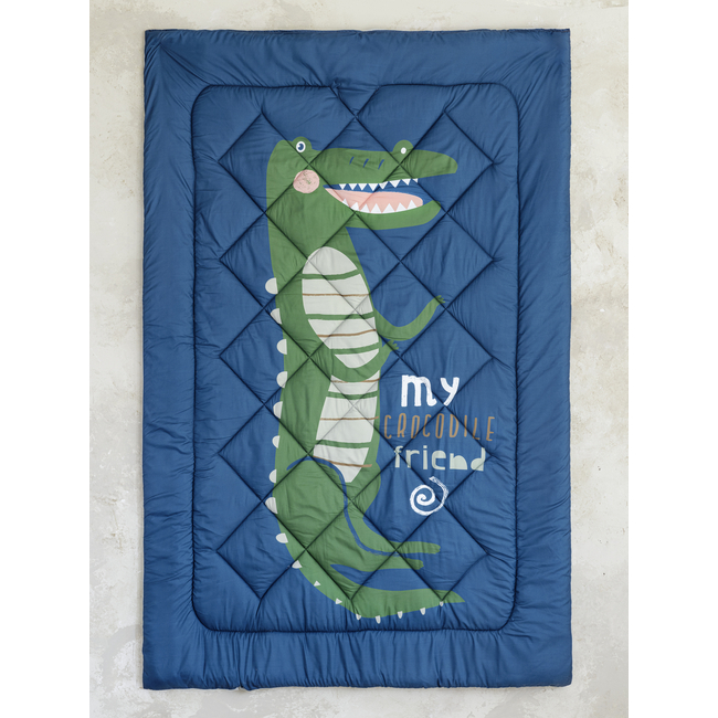 Nima Children's Quilt Single with Microfiber Filling 160×240 – Crocodile