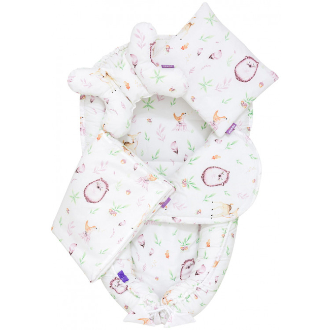 Jukki Χειροποίητο Σετ Baby Nest 5 τμχ Φωλιά Μωρού 90x50cm 0+μηνών - Sweet Animals (5907534759891)