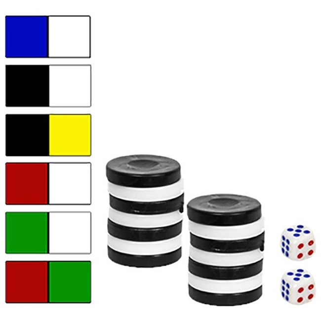 Backgammon Checkers black and white Toymarkt