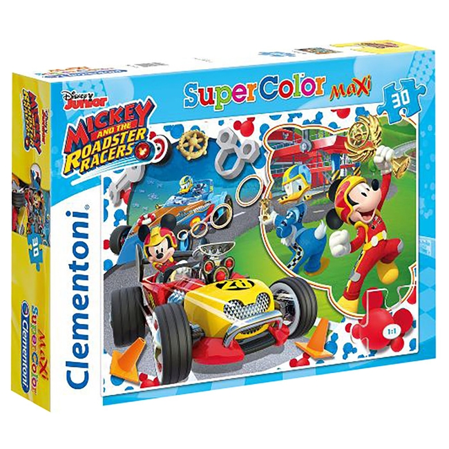 Clementoni Children's Jigsaw Puzzle Maxi Supercolor Mickey ROADSTER RACERS 30 pcs