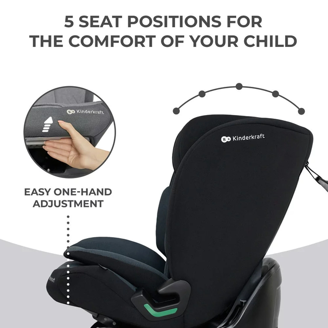Kinderkraft Oneto3 i-Size Παιδικό κάθισμα αυτοκινήτου 76-150cm (9-36kg) Graphite Black KCONE300BLK0000
