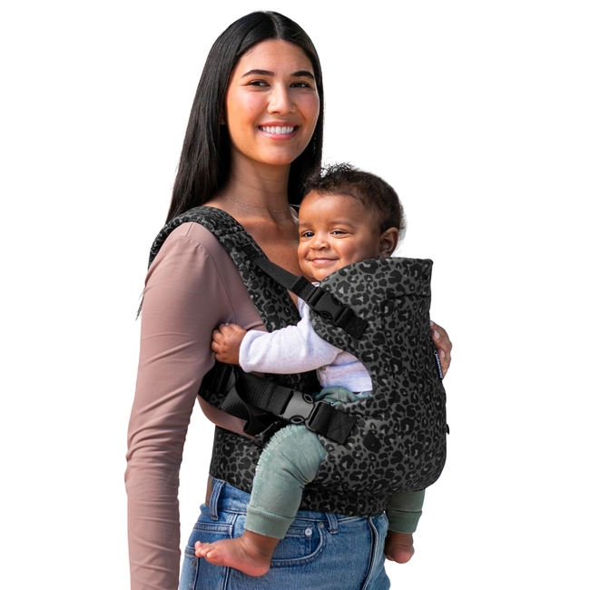 Infantino Flip 4-in-1 Baby Carrier | Ergonomic, Stylish & Adjustable Black & Gray Leopard