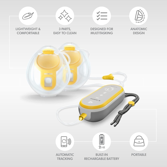 Medela Freestyle Hands-free Double Electric Breast Pump USB Charging  Medela Family App Sync