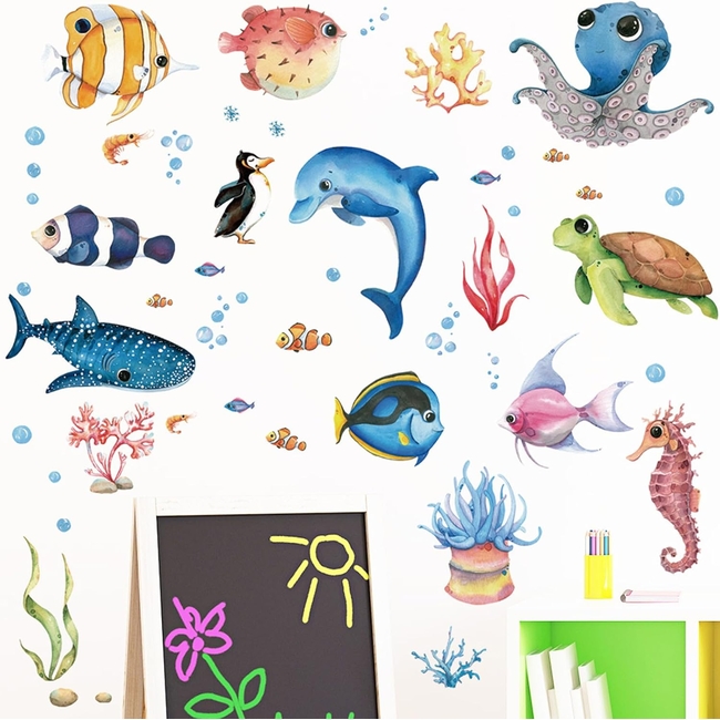 DIY Αυτοκόλλητα Τοίχου Για Παιδικό Δωμάτιο Dolphin Sea