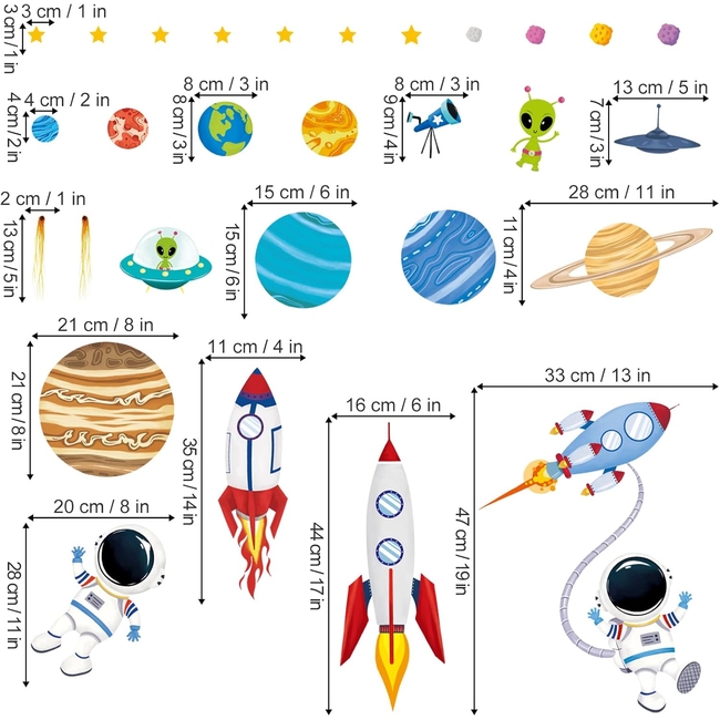 DIY Αυτοκόλλητα Τοίχου Για Παιδικό Δωμάτιο Space Boys