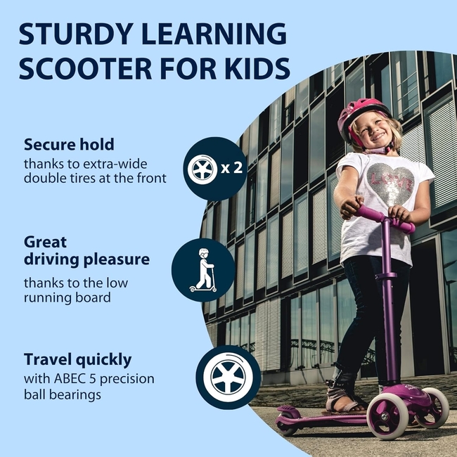 Hudora Flitzkids 2.0 Παιδικό Πατίνι Αλουμινίου με 3 τροχούς (3+ ετών) Μπλε
