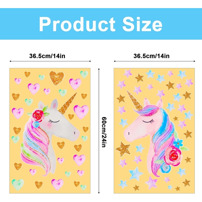 Unicorn Wallstickers For Baby Room 2 sheets (X00175YC4P)