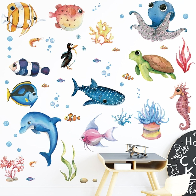 DIY Wall Stickers For Kids Room Dolphin Sea