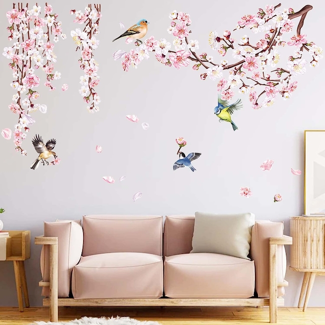 Decalmile Wall Stickers For Kids Room Cherry Blossom DM0888