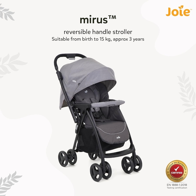 Joie Mirus Παιδικό Καρότσι με Αναστρέψιμη Λαβή Γονέα 0 - 17.5 kg - Dark Pewter S1703AADPW000
