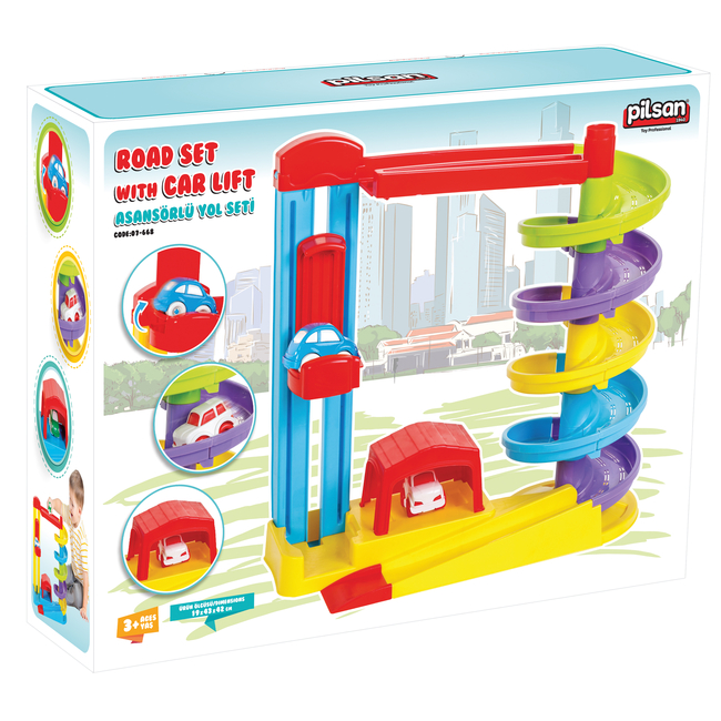 Pilsan Toys Pilsan 07668 Road set with car lift 8693461016424