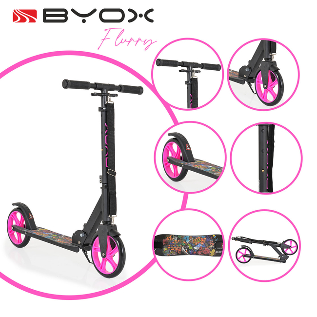 Byox Flurry Scooter Αναδιπλούμενο Παιδικό Πατίνι Με 2 Τροχούς ροζ 3800146228217