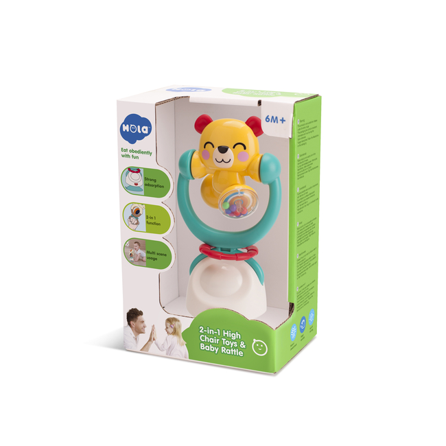 HOLA 2-in-1 High Chair Toys & Baby Rattle E7975A 3800146224288