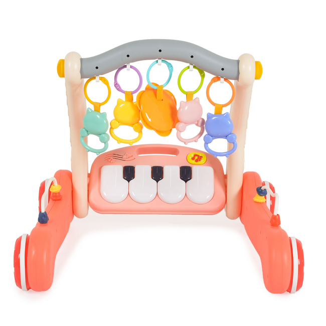 Moni 2 in 1 push walker and play mat Pink piano HE0637 3800146224332