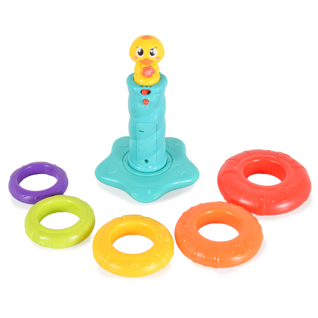 Hola Little rainbow Duck Παιχνίδι Πυραμίδα με Μουσική και Ήχους 3800146224745