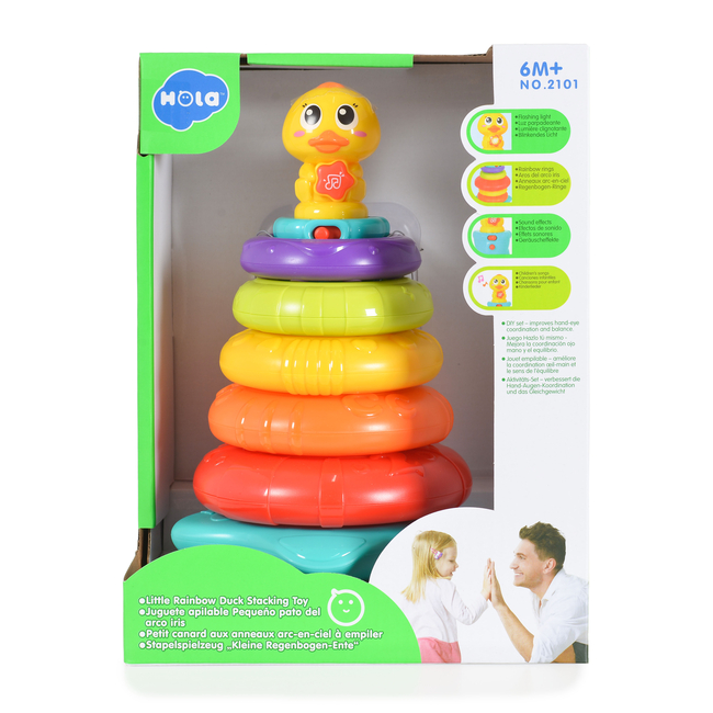 HOLA Hola Little rainbow Duck stacking toy 2101 3800146224745