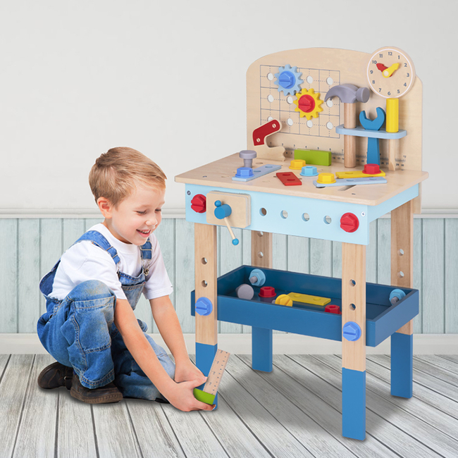 Tooky Toys TK399 – Ξύλινος Πάγκος Εργασίας με Εργαλεία (3+)