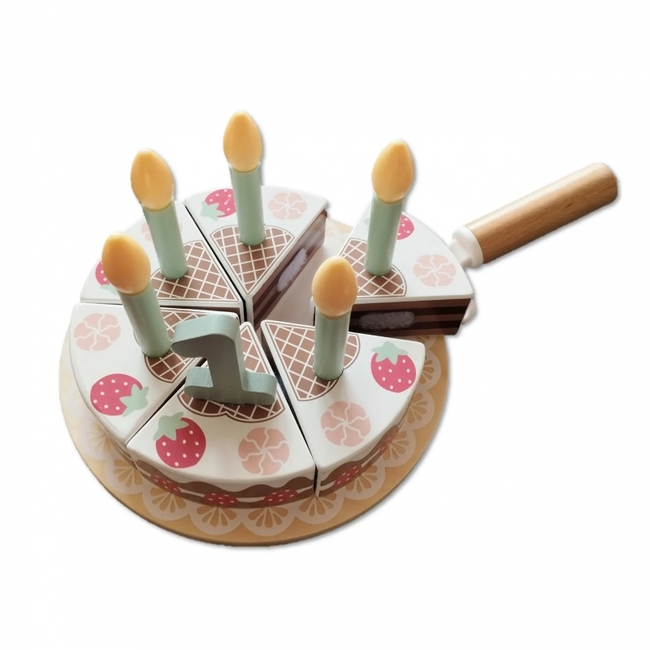 Tooky Toys TH544B – Ξύλινη Τούρτα Γενεθλίων με Κεράκια, Αριθμούς & Αξεσουάρ (18+ Μηνών)