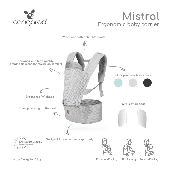Cangaroo Baby carrier Mistral black HS1965 3800146270735