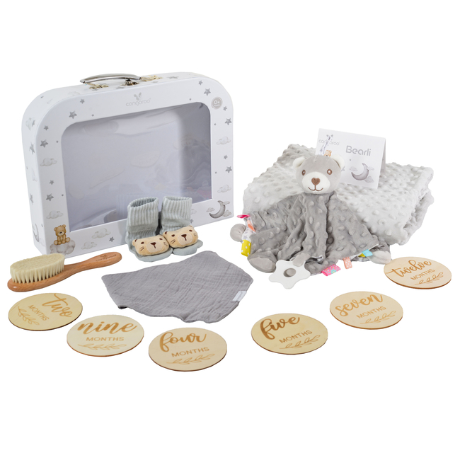 Cangaroo Bearli 6in1 Σετ δώρου απο ξύλο για νεογέννητο γκρι 3800146272234