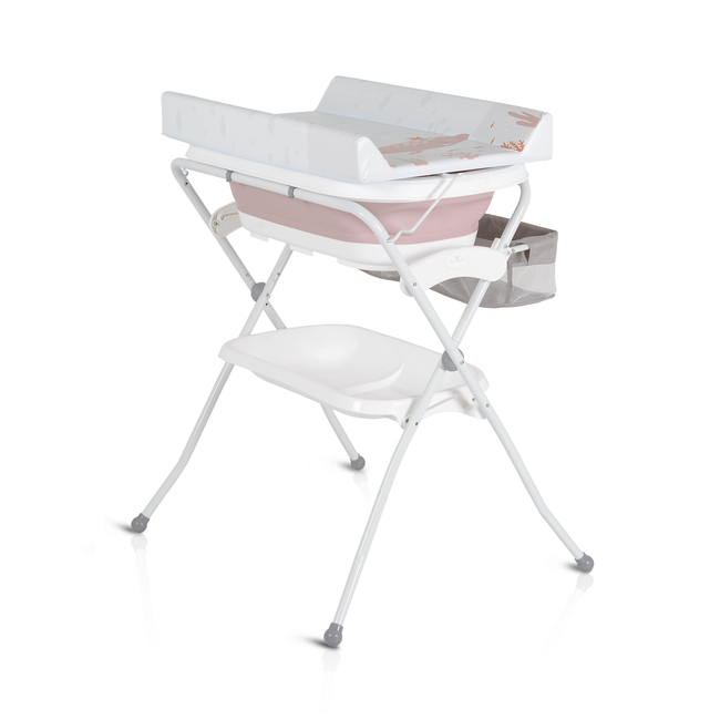 Cangaroo Baby foldable bathtub with stand and changing table Como Pink 3800146272104