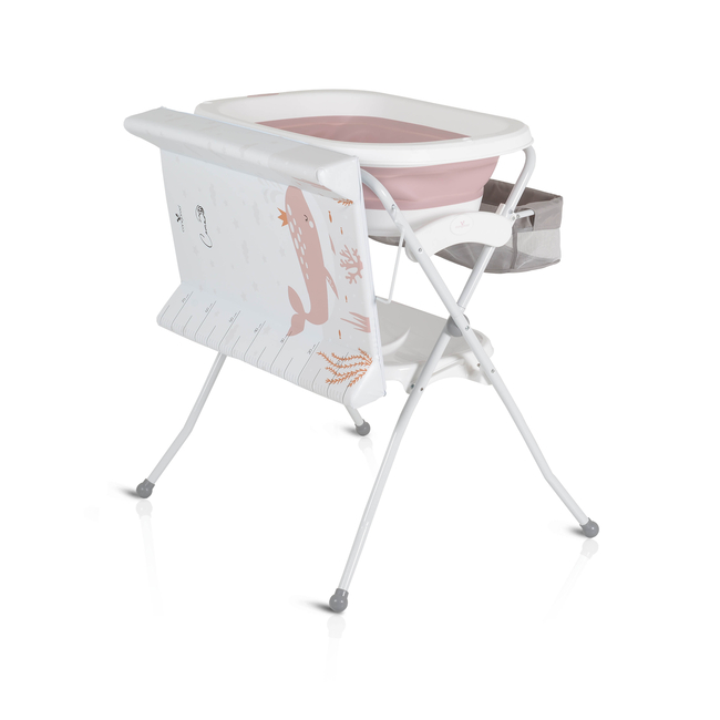 Cangaroo Baby foldable bathtub with stand and changing table Como Pink 3800146272104