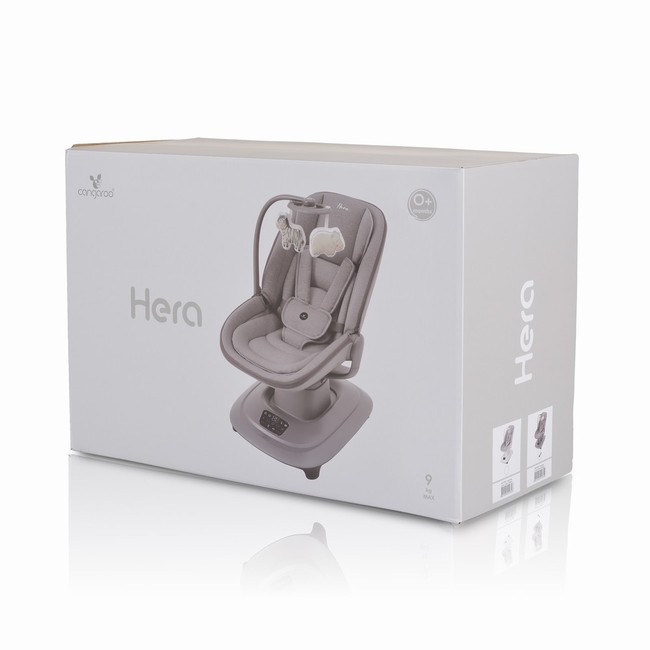 Cangaroo Hera Smart Baby Swing – 7 Modes, App Control & Mosquito Net light grey 3801005210343