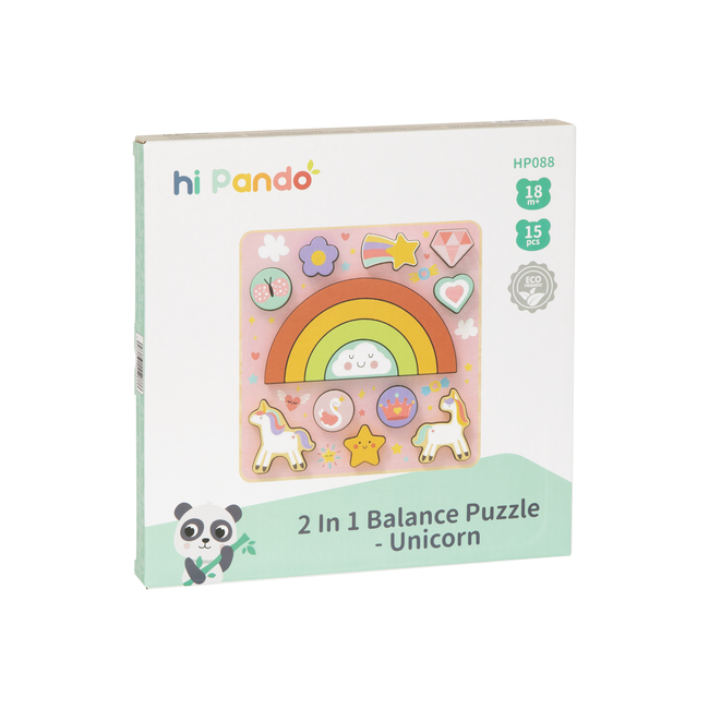 hi Pando 2 σε 1 ξύλινο παζλ ισορροπίας - Unicorn HP088 6976831552886