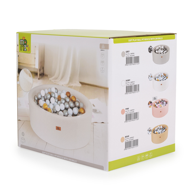 Moni Toys Πισίνα Μπάλες Boucle Γκρι με 200 Μπάλες