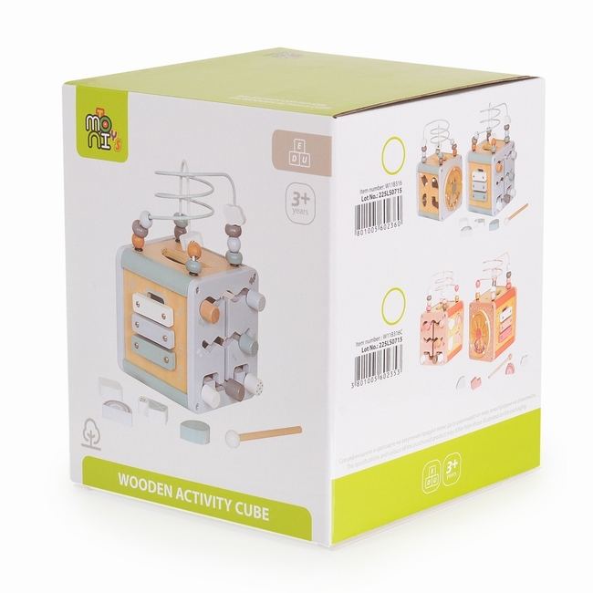 Moni Ξύλινος κύβος δραστηριοτήτων W11B316C Ροζ 3801005602353