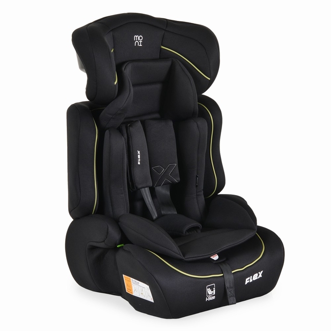 Moni  Flex 76-150cm i-Size Παιδικό κάθισμα αυτοκινήτου Μαύρο με ΠΡΑΣΙΝΗ γραμμή 3801005153626