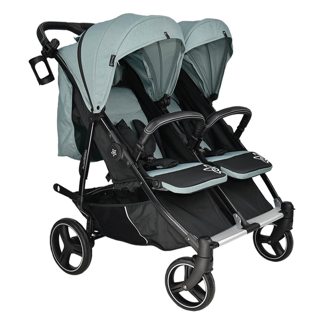 BEBE STARS TWIN STROLLER DOUBLE TROUBLE PETROL 7901-184