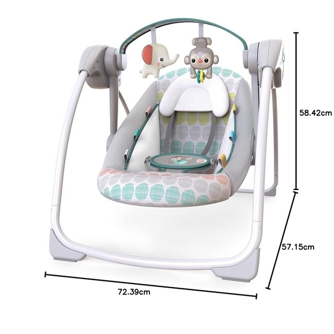 Bright Starts Whimsical Wild Automatic Baby Swing with 6 Melodies and Toys 0+m