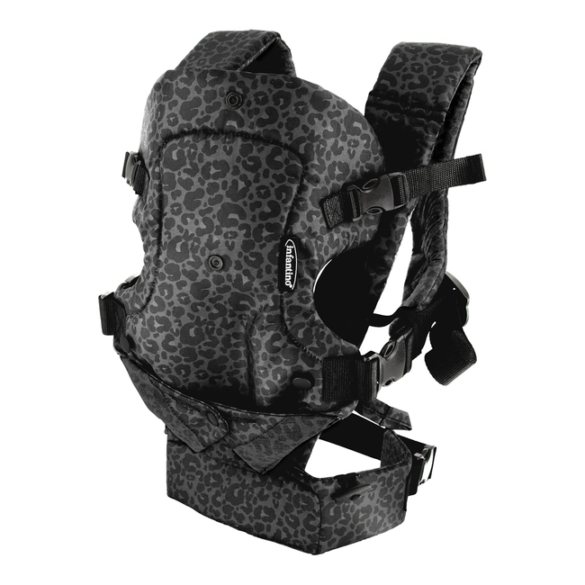 Infantino Flip 4-in-1 Baby Carrier | Ergonomic, Stylish & Adjustable Black & Gray Leopard