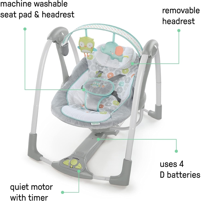 Ingenuity Swing 'n Go Ηλεκτρικό Ρηλάξ/Κούνια Hugs & Hoots 10247