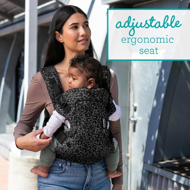 Infantino Flip 4-in-1 Baby Carrier | Ergonomic, Stylish & Adjustable Black & Gray Leopard