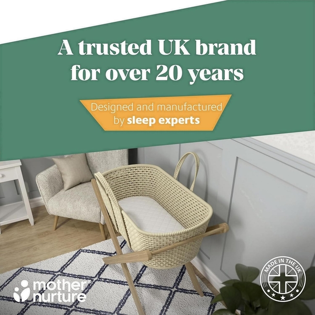 Mother Nurture Baby Basket Mattress 67 x 30 x 4cm White