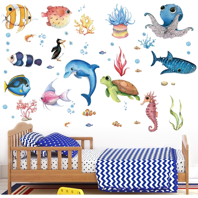 DIY Αυτοκόλλητα Τοίχου Για Παιδικό Δωμάτιο Dolphin Sea