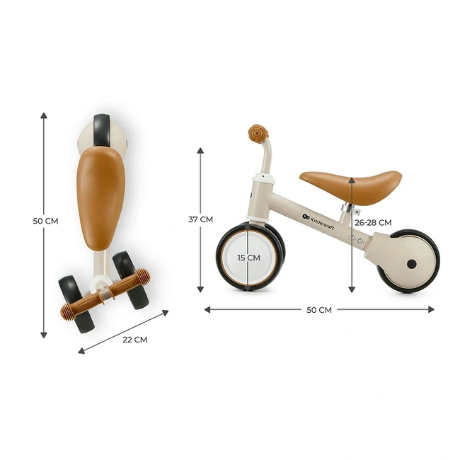 Kinderkraft Cutie Mini Παιδικό Ποδήλατο Ισορροπίας 12+ μηνων Beige KRCUTI00BEG0000