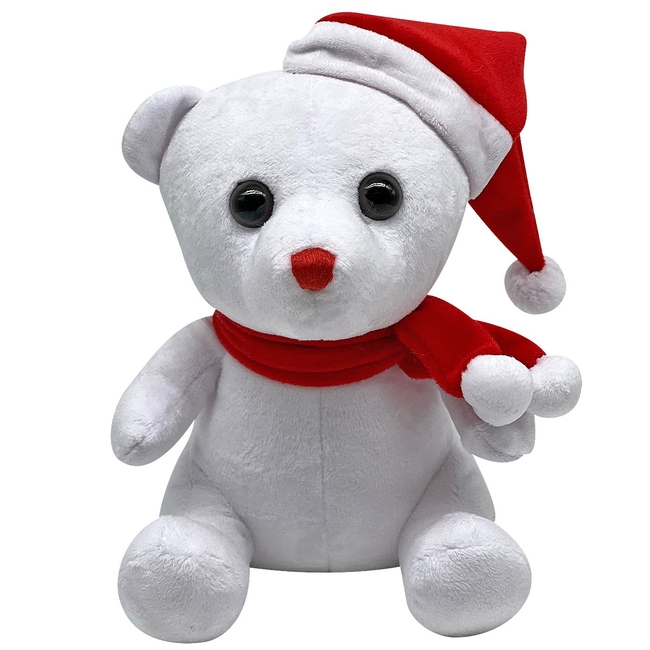 Xmasfest TEDDY BEAR WITH CAP-SCARF 20cm