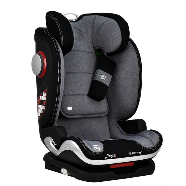 Bebe Stars Leon Plus i-SIze 100-150cm Isofix 15-36kg Grey 944-186