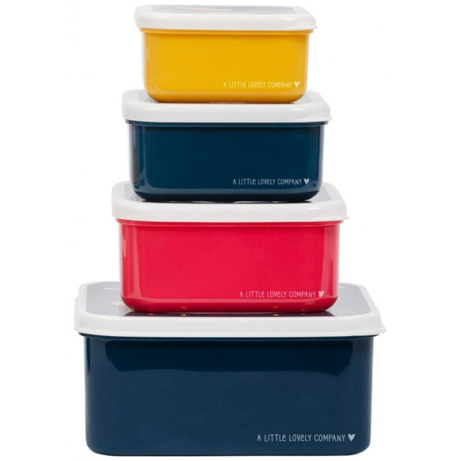 A little lovely company Σετ 4 δοχεία φαγητού Lunch & Snack Box Space SBSESP21