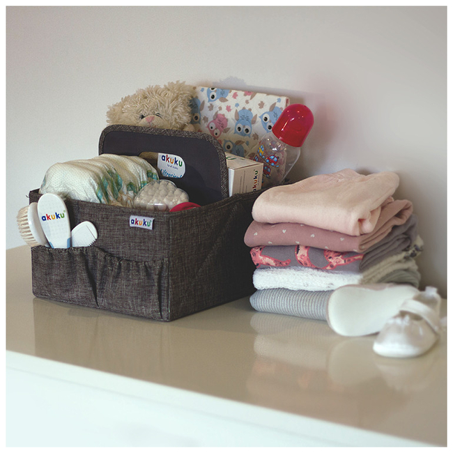 Akuku Cotton Storage Basket Baby Accessories Grey A040