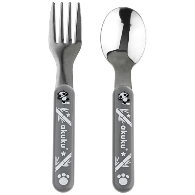 Akuku Stainless steel spoon and fork Grey A0100