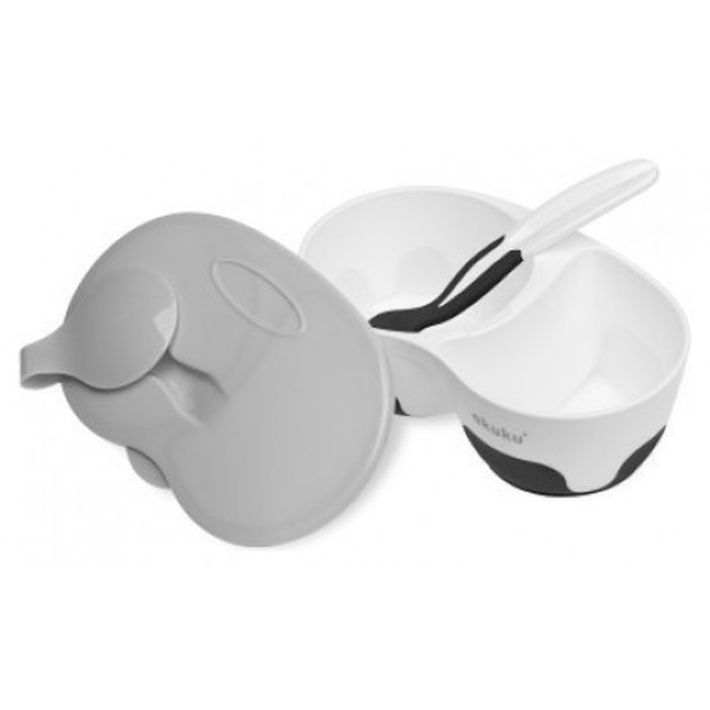 Akuku 2-compartment bowl with spoon 300 ml A0428