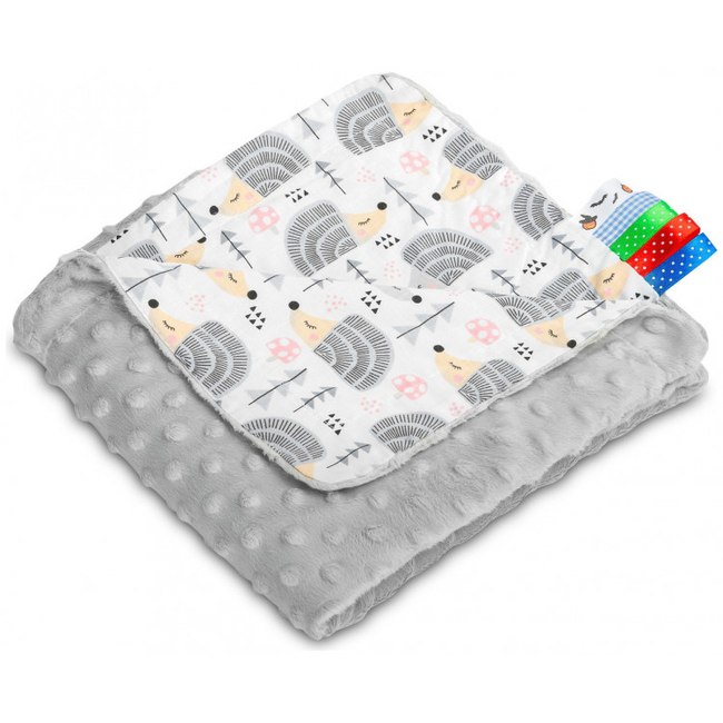 Απαλή Κουβέρτα Sensillo Minky Απαλή 75 x 100cm Hedgehog Grey SILLO-4306