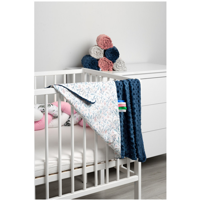 Απαλή Κουβέρτα Sensillo Minky Απαλή 75 x 100cm Navy Blue SILLO-4311