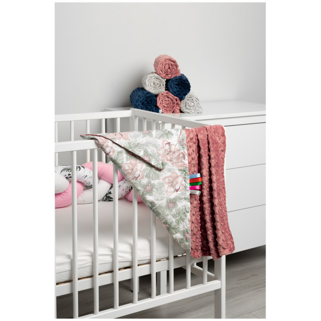 Απαλή Κουβέρτα Sensillo Minky Απαλή 75 x 100cm Retro Pink Palms SILLO-4312