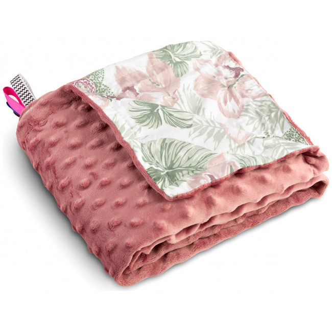 Απαλή Κουβέρτα Sensillo Minky Απαλή 75 x 100cm Retro Pink Palms SILLO-4312